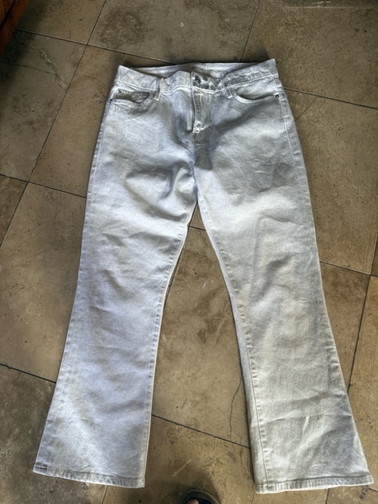 Frame Denim Denim - FRAME ladies white silver metallic Jean size 29 La crop mini boot cut.